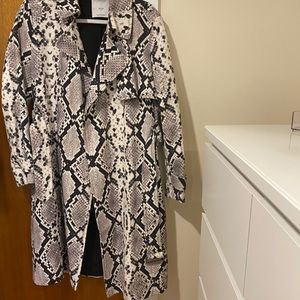 Snake print trench coat